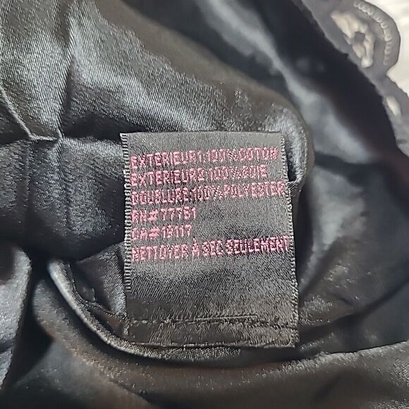 Betsey Johnson Dress Sz 4 Black Pink Fit & Flare Strapless Embroidered Lace - Picture 10 of 10